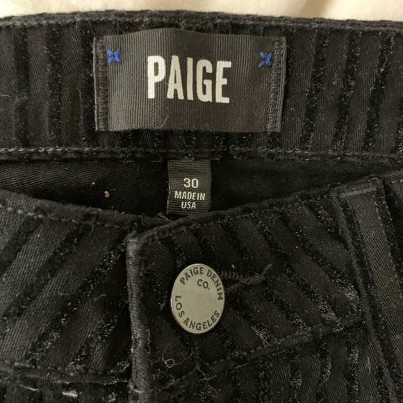 Paige Black Velvet Pants - Picture 3 of 5